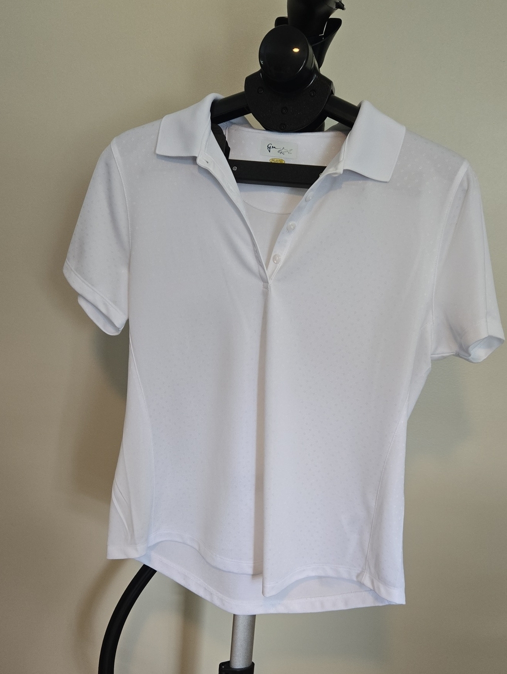 Greg Norman Collection White Short Sleeve Polo Top